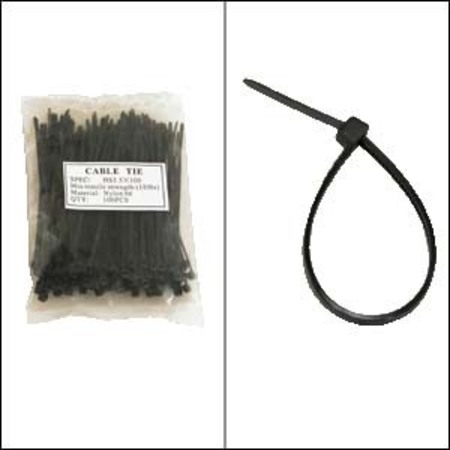 BESTLINK NETWARE Nylon Cable Tie 18lbs- 4", Black, 100pk 220101BK